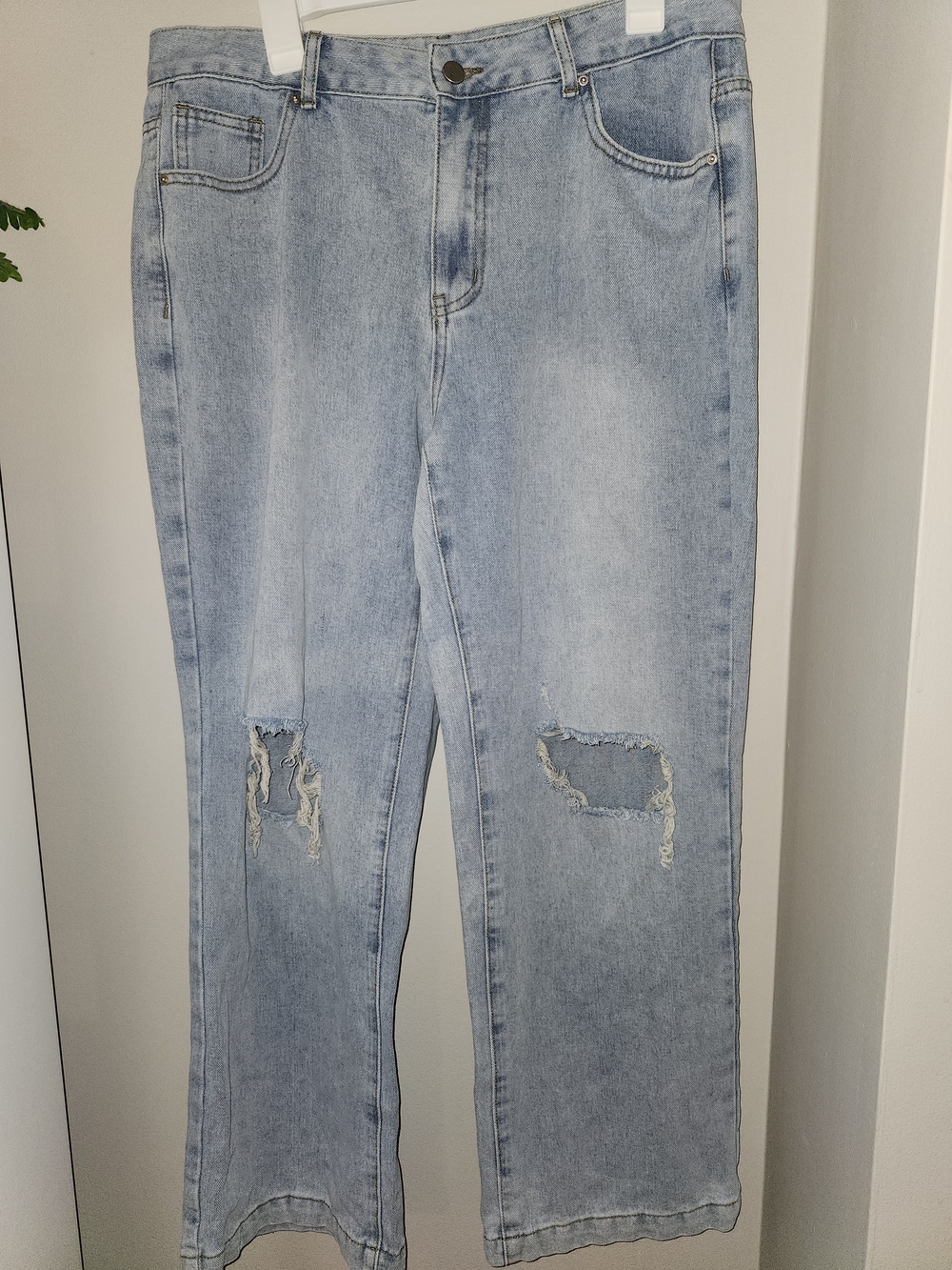 Gilipur Light Blue Distressed Straight Leg Jeans XL